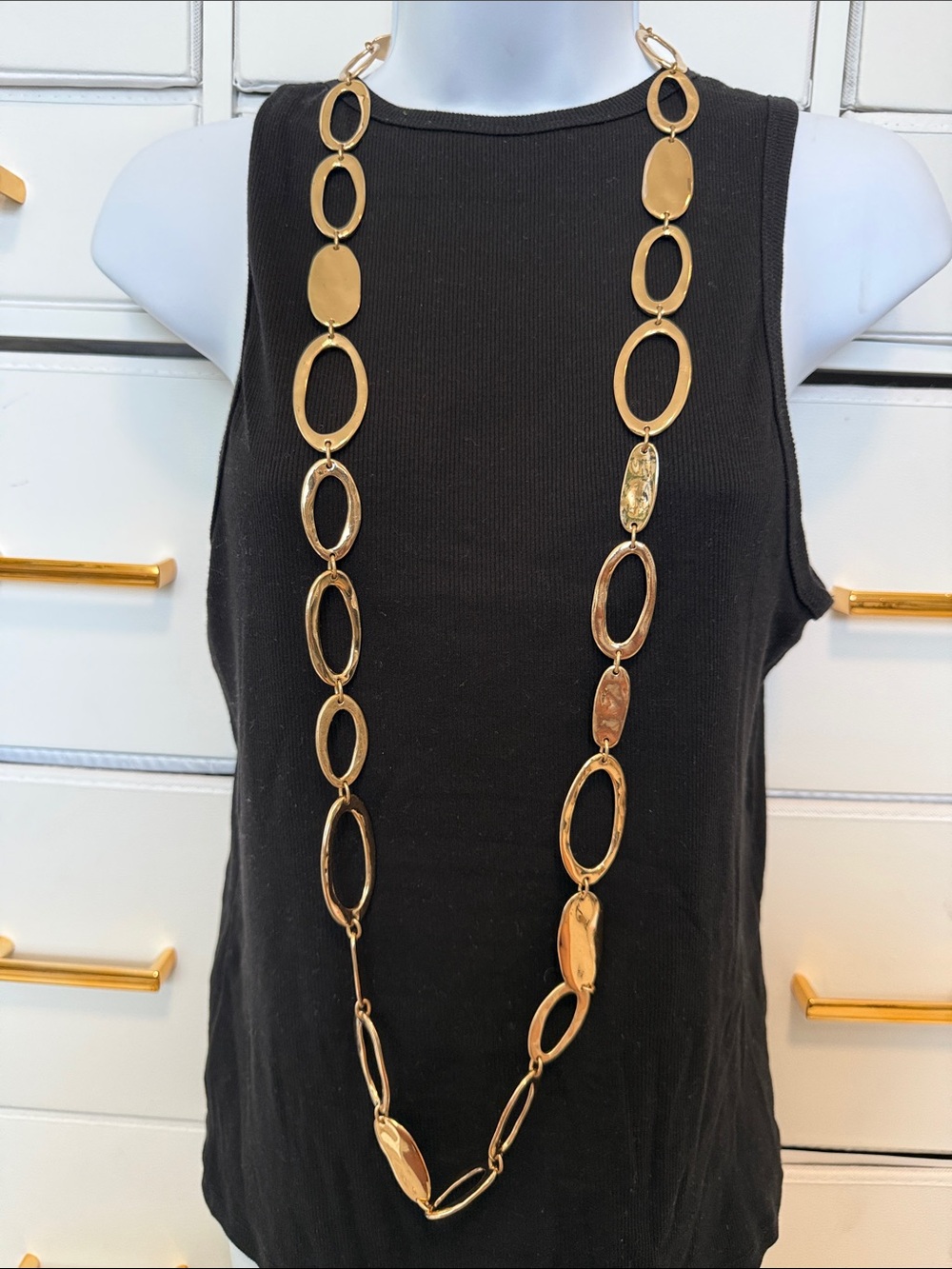 Gold Long Link Necklace - Women Jewelry